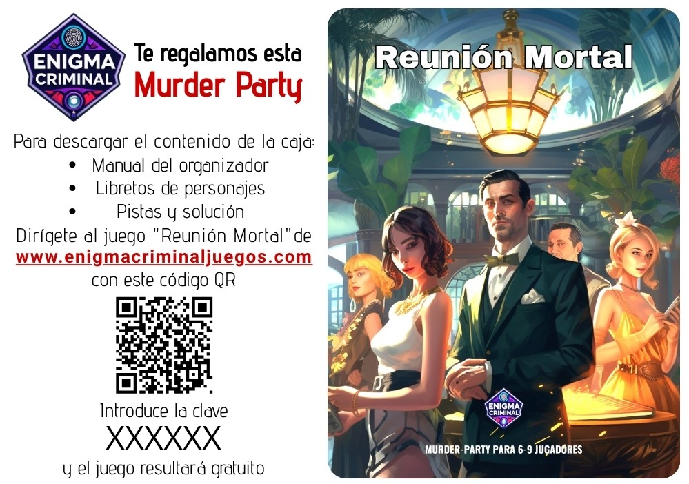 Ejemplo de vale para sorteo - Enigma Criminal Juegos